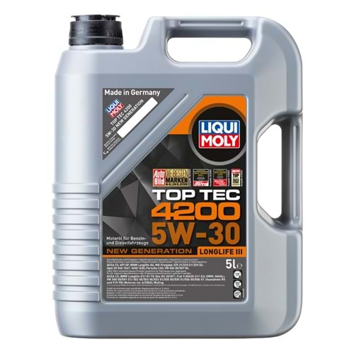 Liqui Moly Top Tec 4200 5W-30 Tam Sentetik Motor Yağı 5 L (8973)